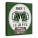 Red Barrel Studio® 'Irish Pub Sign' Graphic Art Print on Wrapped Canvas in Green/White | 20 H x 16 W x 1.25 D in | Wayfair