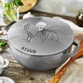 Staub 3.8-qt Cast Iron Essential French Oven w/ Rooster Lid Non Stick/Enameled Cast Iron/Cast Iron in Gray | 5.12 H in | Wayfair 11752418
