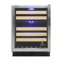 Vinotemp Connoisseur Series 46 Dual-Zone Wine Cooler, 46 Bottle Capacity in Black/Gray | 34.3 H x 23.4 W x 23.4 D in | Wayfair EL-46WCST