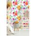 Harper Orchard Jessica Removable Nursery Vibrant Watercolor Flowers 6.25' L x 25" W Peel & Stick Wallpaper Roll Vinyl in White | Wayfair