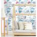 Zoomie Kids Vihaan Removable Watercolor Balloons Nursery Wallpaper 10' L x 25" W Peel & Stick Wallpaper Roll Vinyl in Blue/White | 25 W in | Wayfair