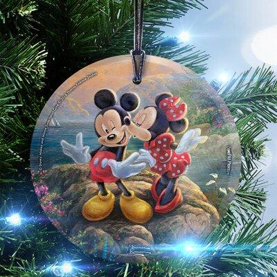 Trend Setters Disney (Mickey & Minnie Sweetheart Cove) Hanging Shaped Decoration Glass in Gray | 3.5 H x 3.5 W x 0.25 D in | Wayfair SPCIR656