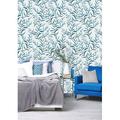 Highland Dunes Mali Removable Leave 4.17' L x 25" W Peel and Stick Wallpaper Roll Vinyl in Blue | 25 W in | Wayfair