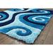 Blue 63 x 1.2 in Area Rug - Wrought Studio™ Fitts Abstract Shag Sea Area Rug Polyester/Cotton | 63 W x 1.2 D in | Wayfair