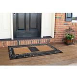 Winston Porter Danford Olive Border Sentinel Non-Slip Outdoor Door Mat Plastic in White | Rectangle 2'10" x 3' | Wayfair