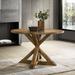 Ebbert 48" Trestle Dining Table Wood in Brown Laurel Foundry Modern Farmhouse® | 31.5 H x 47.25 W x 47.25 D in | Wayfair