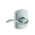 Schlage Accent Lever w/ Greenwich Trim Bed & Bath Lock in Gray | 6.8 H x 5.7 W x 4 D in | Wayfair F40ACC626GRW