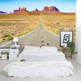 Wallums Wall Decor Open Road 8' x 144" 3 Piece Wall Mural Set Fabric in Brown/White | 144 W in | Wayfair 574186639-144x96