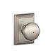 Schlage Plymouth Bed & Bath Lock Knob w/ Addison Trim in Gray | 4.37 H x 3.62 W x 8.14 D in | Wayfair F40PLY619ADD