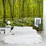 Wallums Wall Decor Spring Wildflower Forest 8' x 144" 3 Piece Wall Mural Fabric in Green | 144 W in | Wayfair 465673344-144x96