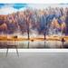 Wallums Wall Decor Autumn River 8' x 144" 3 Piece Wall Mural Fabric in Gray | 144 W in | Wayfair 490685852-144x96