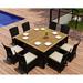 Beachcrest Home™ Laramie Square 8 - Person 61" Long Outdoor Dining Set w/ Cushions Wood/Teak in Brown/White | Wayfair