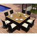 Beachcrest Home™ Laramie Square 8 - Person 61" Long Outdoor Dining Set w/ Cushions Wood/Teak in Brown/White | Wayfair