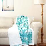 Elephant Parade Throw Aqua Sherpa - Lush Decor C37461P15-000