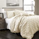 Ravello Pintuck Comforter Ivory 5Pc Set King - Lush Decor 16T001142