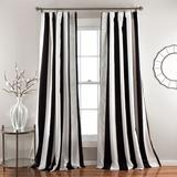 Wilbur Stripe Room Darkening Window Curtain Black Set 52x84 - Half Moon C32978P15-000