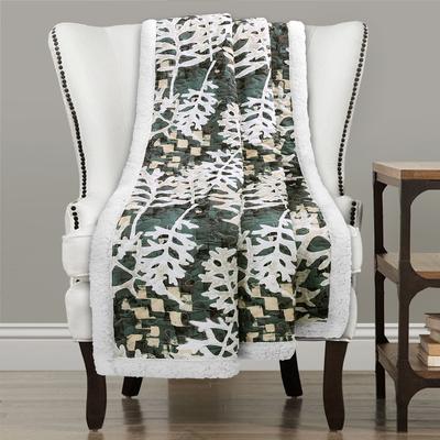Camouflage Leaves Sherpa Throw Green - Lush Decor 16T003144