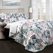 Zuri Flora Quilt Blue/Coral 3Pc Set Full/Queen - Lush Decor 16T002491