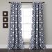 Octagon Blocks Room Darkening Window Curtain Navy 52X84 Set - Half Moon 16T002267