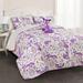 Pixie Fox Quilt Purple/Pink 3Pc Set Twin - Lush Decor 16T003004