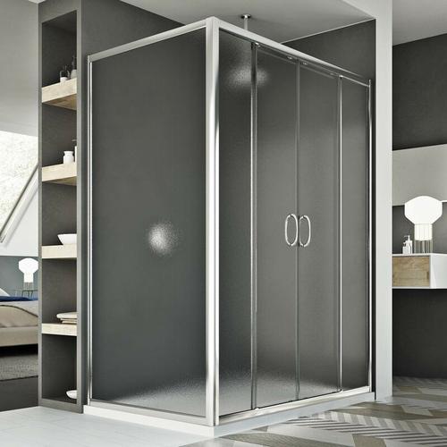 Schiebe-Duschkabine Strukturglas h 185 mod. Replay Duo 2 Türen 90×130 cm