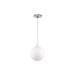 Pele White Glass Satin Nickel LED Mini Pendant