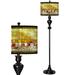 Tiffany-Style Lily Giclee Glow Black Bronze Floor Lamp