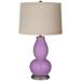 Color Plus Double Gourd 29 1/2" Linen Shade African Violet Table Lamp