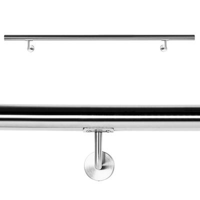 Handlaufset Wandhalter Handlauf 200cm Halter Treppe Haltegriff Edelstahl V2A Image