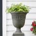 Fleur De Lis Living Williamsburg Cast Stone Urn Planter 21.0 H x 18.0 W x 18.0 D in Concrete in Alpine Stone | 18.0" L x 18.0" W x 21.0" H | Wayfair