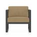 AllModern Smith Patio Chair w/ Sunbrella Cushions in Gray/Black/Brown | 33 H x 30.75 W x 32 D in | Wayfair 2EFB992C1DA445EA8381192D78ACB55C