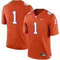 Men's Nike #1 Orange Clemson Tigers Football Game Jersey