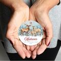 The Holiday Aisle® Personalized First Christmas Home 2018 Ball Ornament Metal in Blue/Brown | 3.5 H x 3.5 W in | Wayfair
