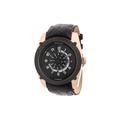 Heritor Automatic Daniels Semi-Skeleton Leather-Band Watch Rose Gold/Black HERHR7406