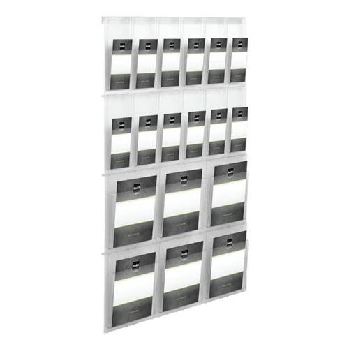 helit Wand-Prospekthalter »the placativ« 6x A4 + 12x DIN Lang, 85.2x130.4x3.5 cm