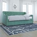 Little Seeds Monarch Hill Ambrosia Twin Daybed w/ Trundle Wood/Upholstered/Velvet in Blue | 38 H in | Wayfair 4337939LS
