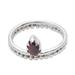 Lovely Serenity,'Dot Motif Garnet Band Ring Crafted in Bali'