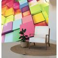 Wall Murals Online Ltd 3D Blocks Wallpaper Abstract Colorful Bright Wall Mural Home Décor Living Room Wallpaper (2XL)