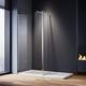 ELEGANT 760mm Easy Clean Glass Wetroom Shower Screen with 300mm Flipper Panel + 1200x700mm Stone Walk in Shower Enclosure Tray and Waste