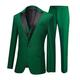 One Button 3 Pieces Green Wedding Suits Notch Lapel Men Suits Groom Tuxedos Green 38 Chest / 32 Waist