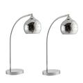 Orren Ellis Carlene 25" Arched Table Lamp Set Metal in Gray | 25 H x 16.25 W in | Wayfair D6E7C2CF09BC4020ACD3971329F58AC6