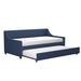 Novogratz Her Majesty Twin Daybed w/ Trundle Wood/Upholstered/Polyester in Gray | 33.5 H x 43.5 W x 79.5 D in | Wayfair 4330439N