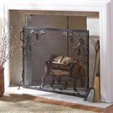 Fleur De Lis Living Retta Single Panel Iron Fireplace Screen Iron in Brown | 30 H x 38 W x 0.5 D in | Wayfair 192A6379CBC14763A660920008C9B625