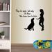 Winston Porter Dogs Do Speak Quote Girl & Dog Wall Decals Vinyl in Black | 22 H x 29 W in | Wayfair 381F3BB90FB641359968B336E19B4F49