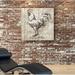 Gracie Oaks 'Farm Rooster' Painting Canvas/Metal in Gray | 32 H x 32 W x 1.5 D in | Wayfair 16646D7219954332A38770C1740F1C63