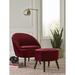 Accent Chair - Elle Decor Nico Mid Century Modern Accent Chair & Ottoman Set Velvet/Fabric in Brown/Indigo | 29 H x 27 W x 28 D in | Wayfair