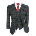 SIRRI KLN V-3 Boys Tailored Fit Charcoal Grey Wool Effect English Check Suit Age 5 Years