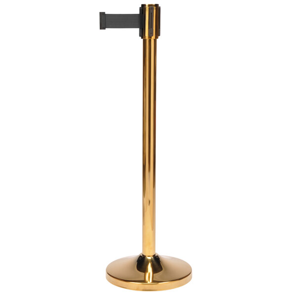 Stanchion | CSL 5500GD-BLK 39" Gold Stanchion Set with 78" Belt and 2 Posts