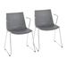 Wrought Studio™ Lesli Dining Chair Plastic/Acrylic in Gray | 32 H x 20.75 W x 21 D in | Wayfair 97376BA680FE4B92B46783A0B06A725D