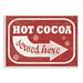 The Holiday Aisle® 'Holiday Distressed White & Vintage Sign Hot Cocoa Served Here' Graphic Art Print Wood in Brown | 19 H x 13 W x 0.5 D in | Wayfair